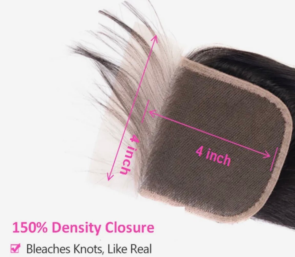 BRBL 4x4 HD Straight Hair Closure - Black Rose Bundles Luxe