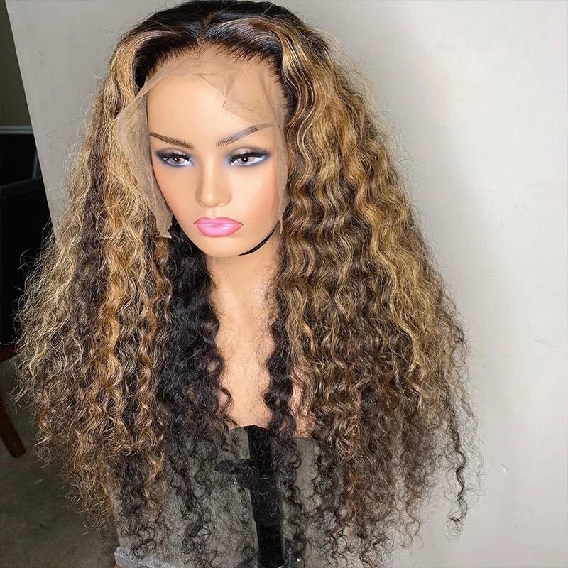 BRBL Curly Hair Ombré Blonde Wig - Black Rose Bundles Luxe
